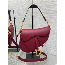 Dior Large Saddle Bag Grained Calfskin Red