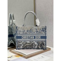 Dior Medium Book Tote 36CM Blue Multicolor Toile de Jouy Voyage Embroidery