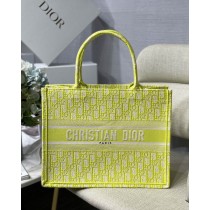 Dior Medium Book Tote 36CM Yellow Dior Oblique Embossed