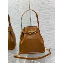 Dior Medium C'Est Bag CD-Embossed Calfskin Brown