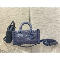 Dior Medium Lady D-Joy Bag Cannage Calfskin with Diamond Motif Royal Blue