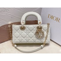 Dior Micro Lady D-Joy Bag Cannage Lambskin White