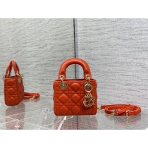 Dior Micro Lady Dior Bag 12CM Ultramatte Cannage Calfskin Orange