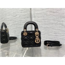 Dior Micro Lady Dior Bag Cannage Lambskin Black