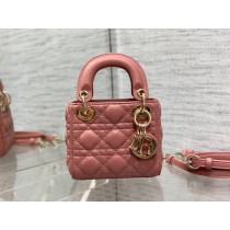 Dior Micro Lady Dior Bag Cannage Lambskin Pink
