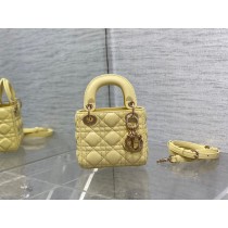 Dior Micro Lady Dior Bag Cannage Lambskin Yellow