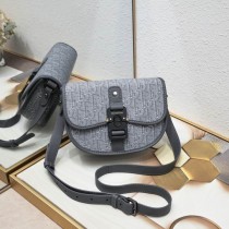 Dior Mini Gallop Strap Bag Dior Oblique Jacqu Black Grey