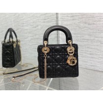 Dior Mini Lady Dior Bag Cannage Lambskin Black