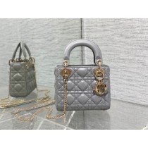 Dior Mini Lady Dior Bag Cannage Lambskin Grey