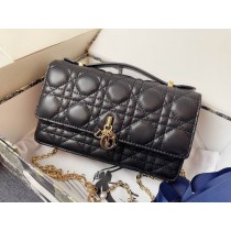 Dior Miss Dior Mini Bag Cannage Lambskin Top Handle Black
