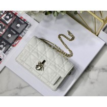 Dior Miss Dior Mini Bag Cannage Lambskin White