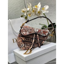 Dior Saddle Bag Dior Petites Fleurs Embroidery Powder