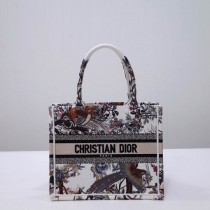 Dior Small Book Tote Latte Multicolor Dior Jardin d'Hiver Embroidery