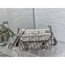 Dior Small Diorcamp Bag Grey Embroidery