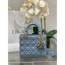Dior Small Lady Dior Bag Blue Cannage Lambskin