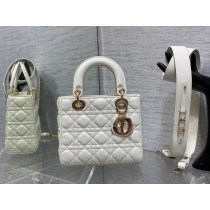 Dior Small Lady Dior My Abcdior Bag Cannage Lambskin White