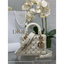 Dior Small Lady Dior My ABCDior Bag Latte Cannage Lambskin with Gold-Finish Zodiac Sign Studs