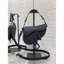 Dior Small Saddle Bag Grained Calfskin All Black