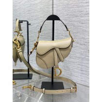 Dior Small Saddle Bag Grained Calfskin Beige