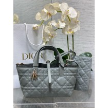 Dior Toujours Bag Gray Macrocannage Calfskin