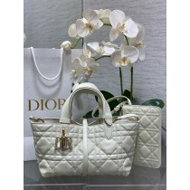 Dior Toujours Bag White Macrocannage Calfskin
