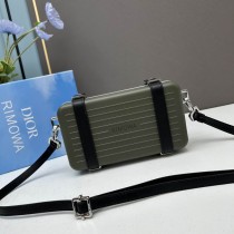 Dior X Rimowa Aluminum Personal Clutch On Strap Army Green