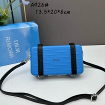Dior X Rimowa Aluminum Personal Clutch On Strap Blue