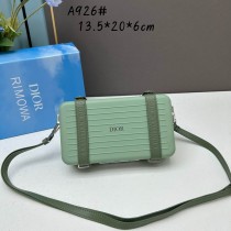 Dior X Rimowa Aluminum Personal Clutch On Strap Light Green