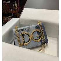 Dolce & Gabbana Devotion Bag DG Logo Patchwork Denim Plain Calfskin 
