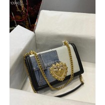 Dolce & Gabbana Devotion Bag in Patchwork Denim Plain Calfskin