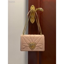 Dolce & Gabbana Devotion Crossbody Bag Quilted Nappa Leather Nude