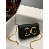 Dolce & Gabbana Nappa Leather DG Girls Shoulder Bag Black