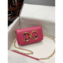 Dolce & Gabbana Nappa Leather DG Girls Shoulder Bag Pink