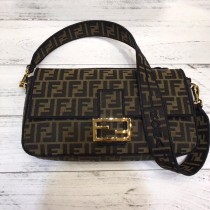 Fendi Baguette Large FF Jacquard Fabric Bag