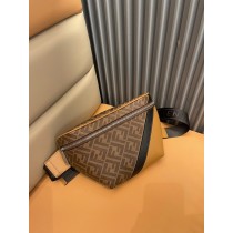 Fendi Diagonal Belt Bag Multicolor Leather Belt Bag Beige
