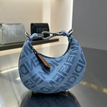 Fendi Fendigraphy Mini Light Blue Denim Bag