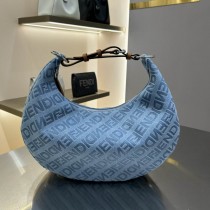 Fendi Fendigraphy Small Light Blue Denim Bag