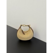 Fendi Fendigraphy Small Natural Straw Bag