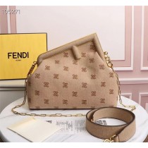 Fendi First Medium Karligraphy Bag Carmel