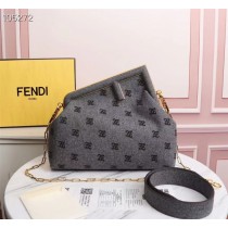 Fendi First Medium Karligraphy Bag Grey