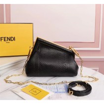 Fendi First Small Black Python Leather Bag