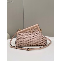 Fendi First Small Braided Leather Bag Light Pink