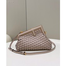 Fendi First Small Braided Leather Bag Pink