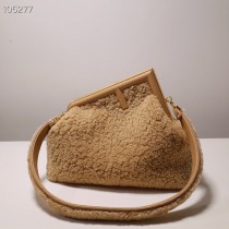 Fendi First Medium Beige Sheepskin Bag