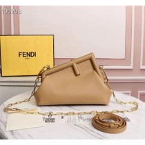 Fendi First Small Khaki Leather Bag