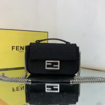 Fendi Iconic Baguette Jacquard FF Bag Black