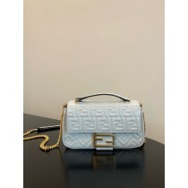 Fendi Iconic Baguette Medium Shoulder Bag 8BR793 White