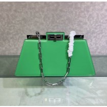 Fendi Large Patent Peekaboo Cut Bag Green