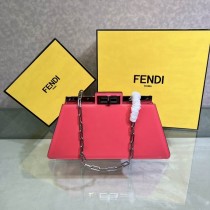 Fendi Large Patent Peekaboo Cut Bag Rose