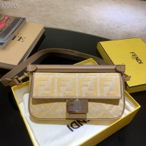Fendi Medium Baguette FF Bag Brown
